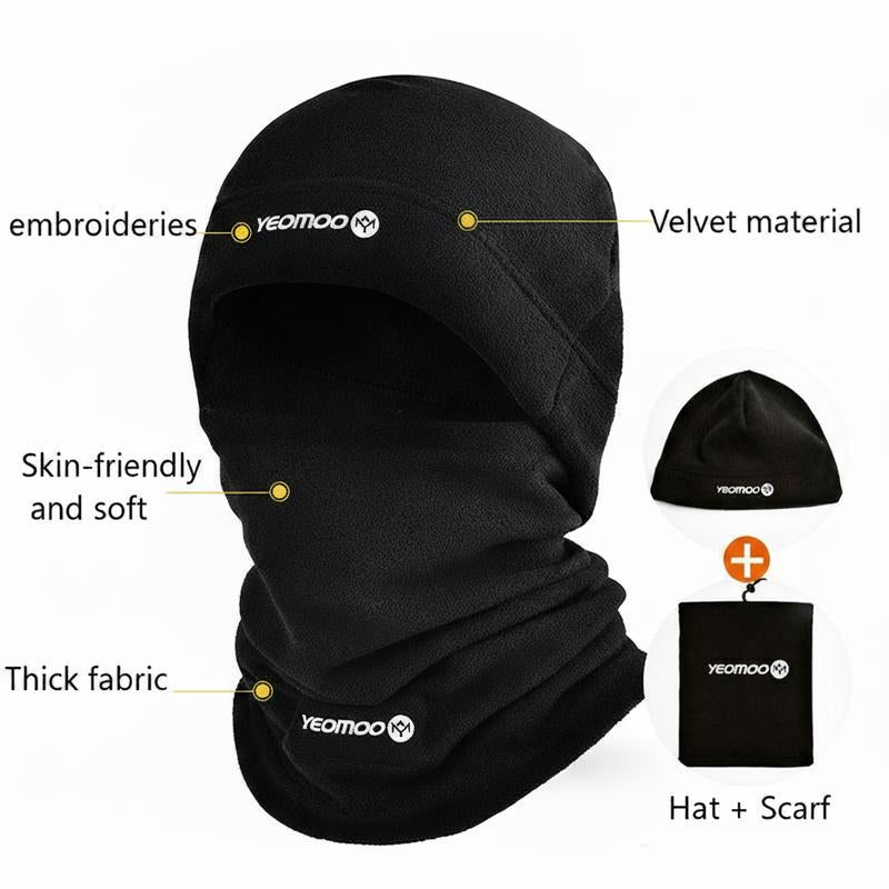 Fitted Windproof Hat and Breathable Windproof Face Mask, Polar Fleece Balaclava Hood for Cycling and Skiing - Stay Warm, Protected, and Comfortable for Outdoor Adventures and Party Events